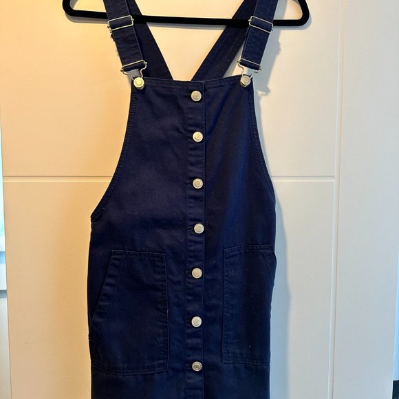Navy Striped Bershka Overall Dress - Picture 2 of 6
